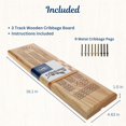 thumbnail image 2 of WE Games Classic Cribbage Set - Solid Wood 3 Track Board - Metal Pegs, 2 of 11