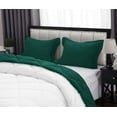 thumbnail image 5 of D.N.G. BEDDINGS 1 Piece Luxury Reversible Diamond Pattern Comforter Premium Super Soft, All Season 800 TC, 100% Egyptian Cotton King/California King Size Teal Green/White Solid Color, 5 of 7