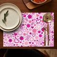thumbnail image 5 of Pink Breast Cancer Summer Placemats Table Placemats Set Of 4-Linen Kitchen Washable Placemats Table Mats 11.8"x17.7" Non-Slip Heat Resistant, 5 of 6