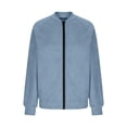 thumbnail image 6 of YanHoo Women's Faux Suede Bomber Jacket Trendy Zip Up Jackets Coats Fall Motorcycle Streetwear Outerwear, 6 of 8