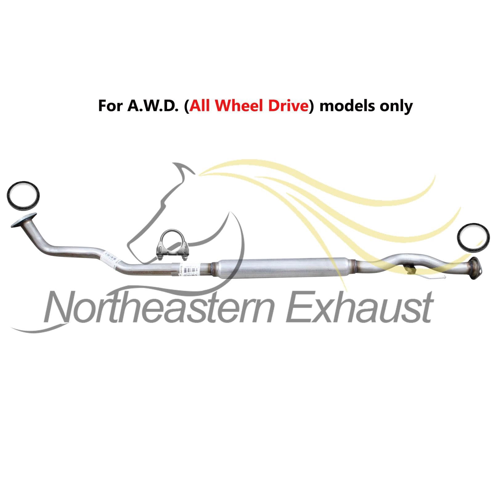 Northeastern Exhaust Resonator Exhaust Pipe Fits 2011-2017 Nissan Juke 1.6L Turbocharged AWD - Direct Fit | Stainless Steel