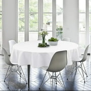 Hiasan White Round Tablecloth 60 Inch - Outdoor Tablecloth Waterproof Stain Resistant Spillproof Polyester Fabric Table Cloth for Dining Room Kitchen Parties