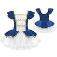 thumbnail image 3 of Aislor Girls Ruffles Sleeve Tutu Xmas Dance Dress Miss Santa Cosplay Gown Royal Blue 16, 3 of 7