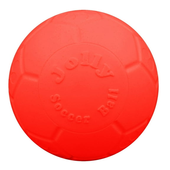 Jolly Pets Soccer Ball Orange 8 inch Vanilla Scented Rubber Chew Toy for Dogs