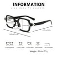 thumbnail image 2 of Camouflage Folding Square Anti-blue Light Plastic Reading Glasses 2.50, Comfortable Oversized Spring Hinges Foldable Readers +2.50 Strength With Case, 2 of 10