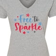 thumbnail image 4 of Inktastic 4th of July Free to Sparkle in Red White and Blue Women's V-Neck T-Shirt, 4 of 5