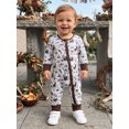 thumbnail image 4 of Cjfdfy Newborn Baby Boy Hunting Clothes Animal Angling Print Long Sleeve Zipper Romper Baby Cute Western Romper Funny Coming Home Fall Winter Outfit 0-18M﻿, 4 of 9