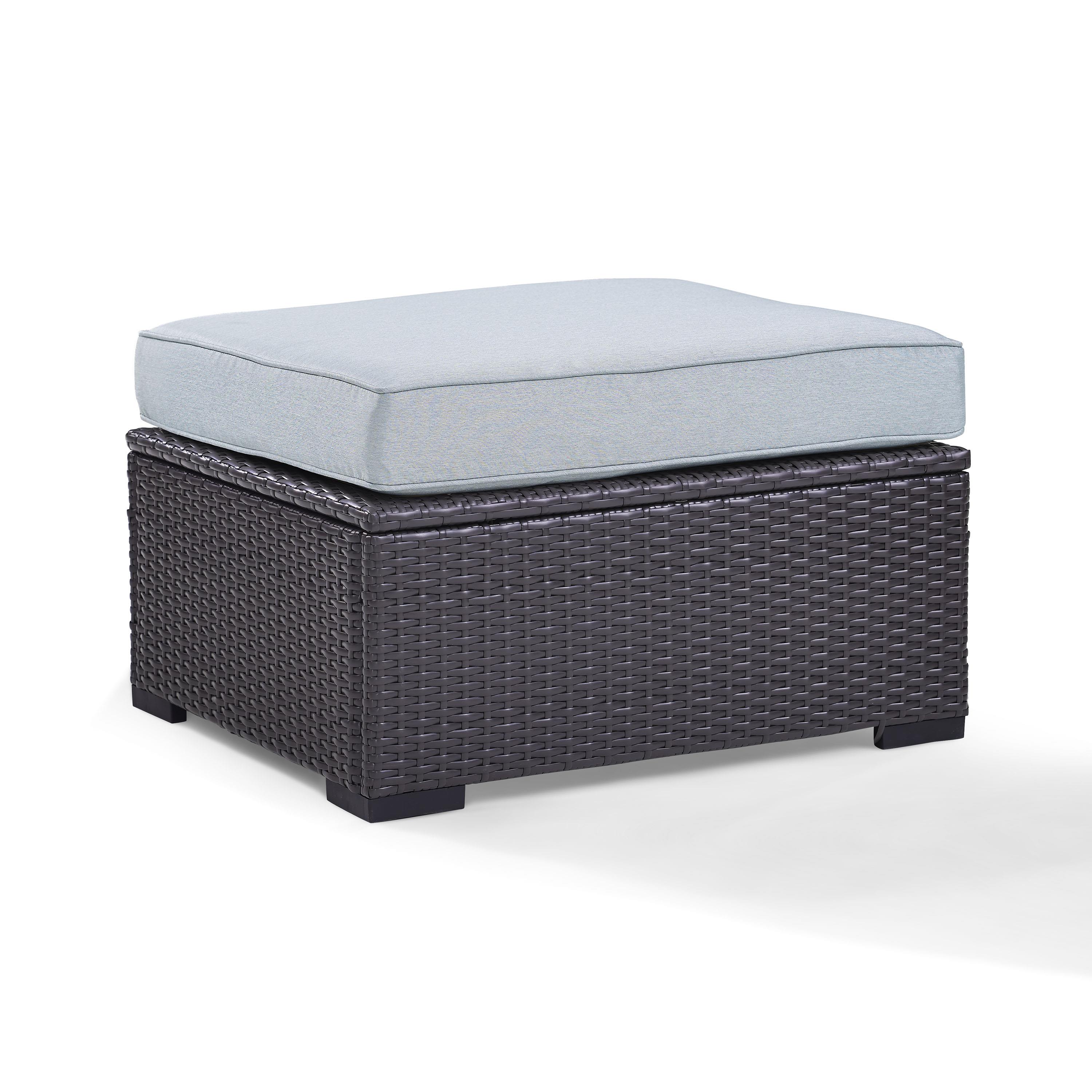 Crosley Biscayne Outdoor Wicker Ottoman White/Brown-Color:Brown,Style:Midst Cushions - image 3 of 5