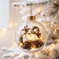 thumbnail image 5 of Glowing Christmas Story Ornament, Light‑Up Mini Holiday Scene, 3.1in Open Bible Cross Hanging Ball, Acrylic Christmas Tree Decoration, Festive Keepsake Ornament for Mantel, Window and Home Decor, 5 of 7