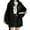 Black, variant on Tops for Women 2025 On Sale Winter Fall Loose Fit Hooded Long Sleeve Bubble One Shoulder with Pocket Stripe Leisure Polyester Hoodies Sweatshirts(Black,XXL)