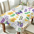 thumbnail image 4 of Coolnut Mardi Gras Rectangle Tablecloth Spill-Proof Polyester Table Cloth Table Cover for Kitchen Dining Picnic Holiday Party Decoration,60"x108", 4 of 7