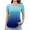 Blue, variant on Annhoo Summer Shirts for Women Short Sleeve Gradient Cold Shoulder Tunic Tops V Neck Slim Dressy Blouse Date Outfit