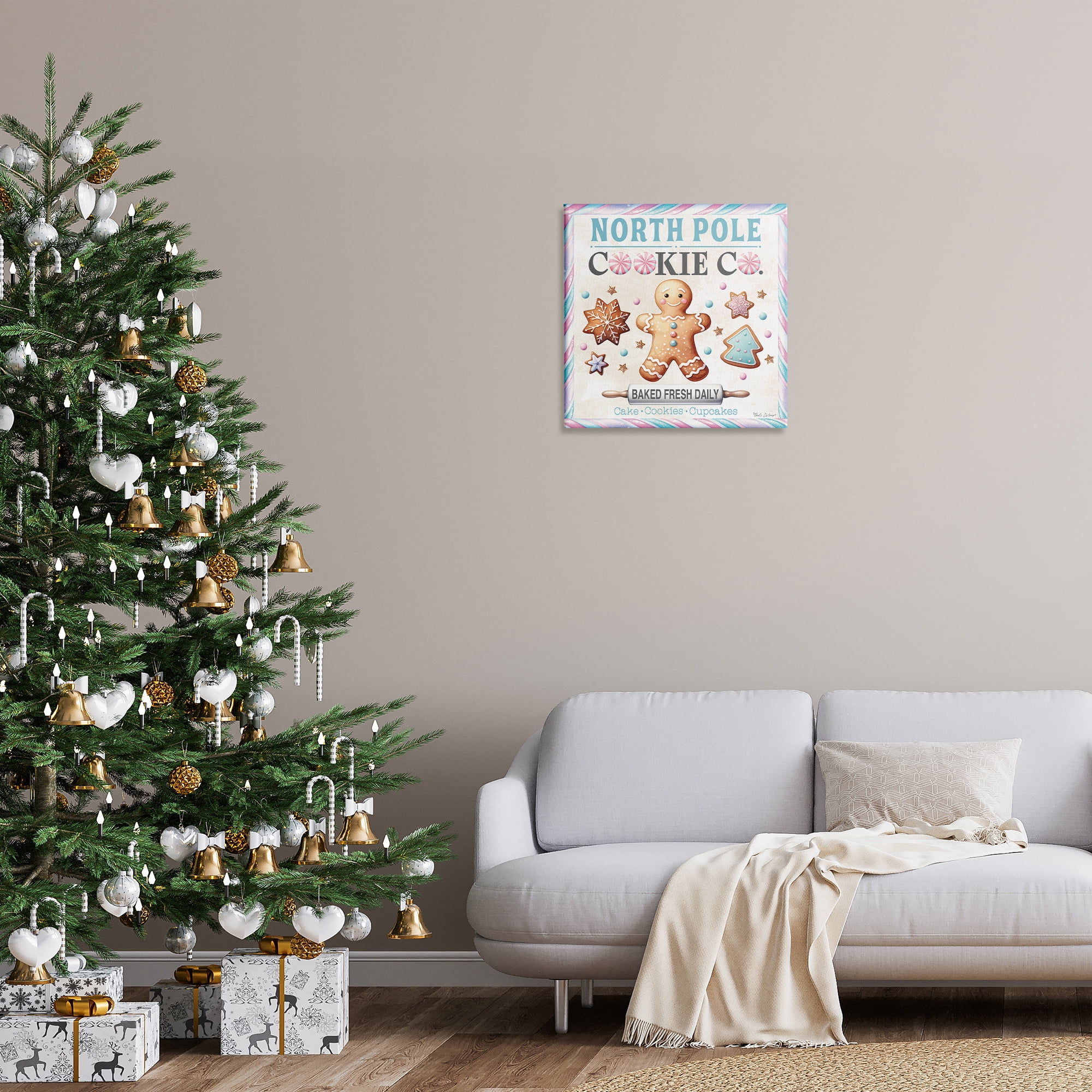 Stupell Industries Gingerbread Cookie Co Holiday Painting Gallery Wrapped Canvas Art Prints Wall Art, 24 x 24