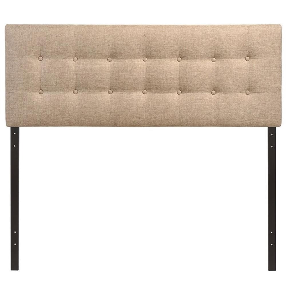Hawthorne Collections Polyester Upholstered Beige Headboard Panel King Tufted 78.5"W x 22.5"H x 3.5"D