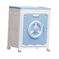 thumbnail image 4 of Caja de almacenamiento móvil para ropa con ruedas, almacenamiento de libros, organizador multiusos, diseño a prueba de polvo, construcción estable, ad Azul, 4 of 8