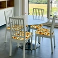 thumbnail image 6 of Logiee Yellow Polka Dot Sunflower Print Square Chair Seat Covers, Stretch Chair Seat Covers,Seat Chair Slipcover, Non-Slip Chair Slipcover,Furniture Protector for Indoor and Outdoor-Four Pieces, 6 of 7
