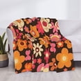 thumbnail image 6 of Horizontal Flannel Blanket Is Light Warm Soft Anti-Pilling Anti-Wrinkle Anti-Allergy And No Hair Loss For Bed And Sofa Camping Travel Retro Groovy Flowers Pattern (10), 6 of 8