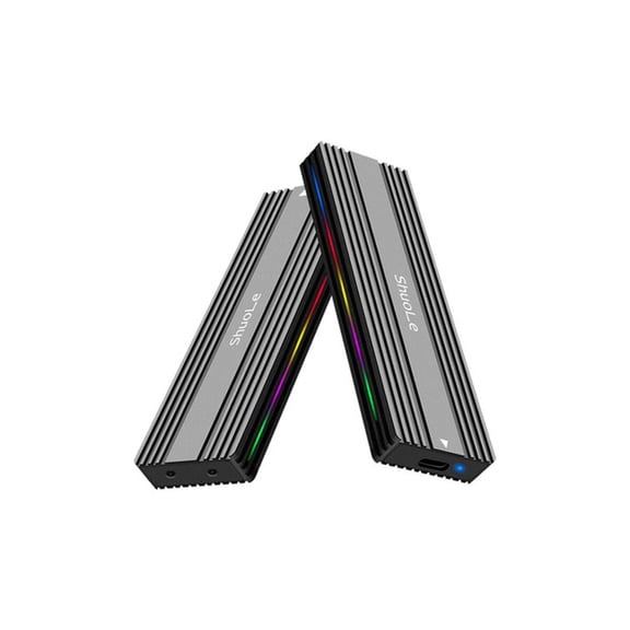 M.2 NVMe SSD Enclosure USB 3.2 Type-C 10Gbps w/RGB Light - Tool-Free Install