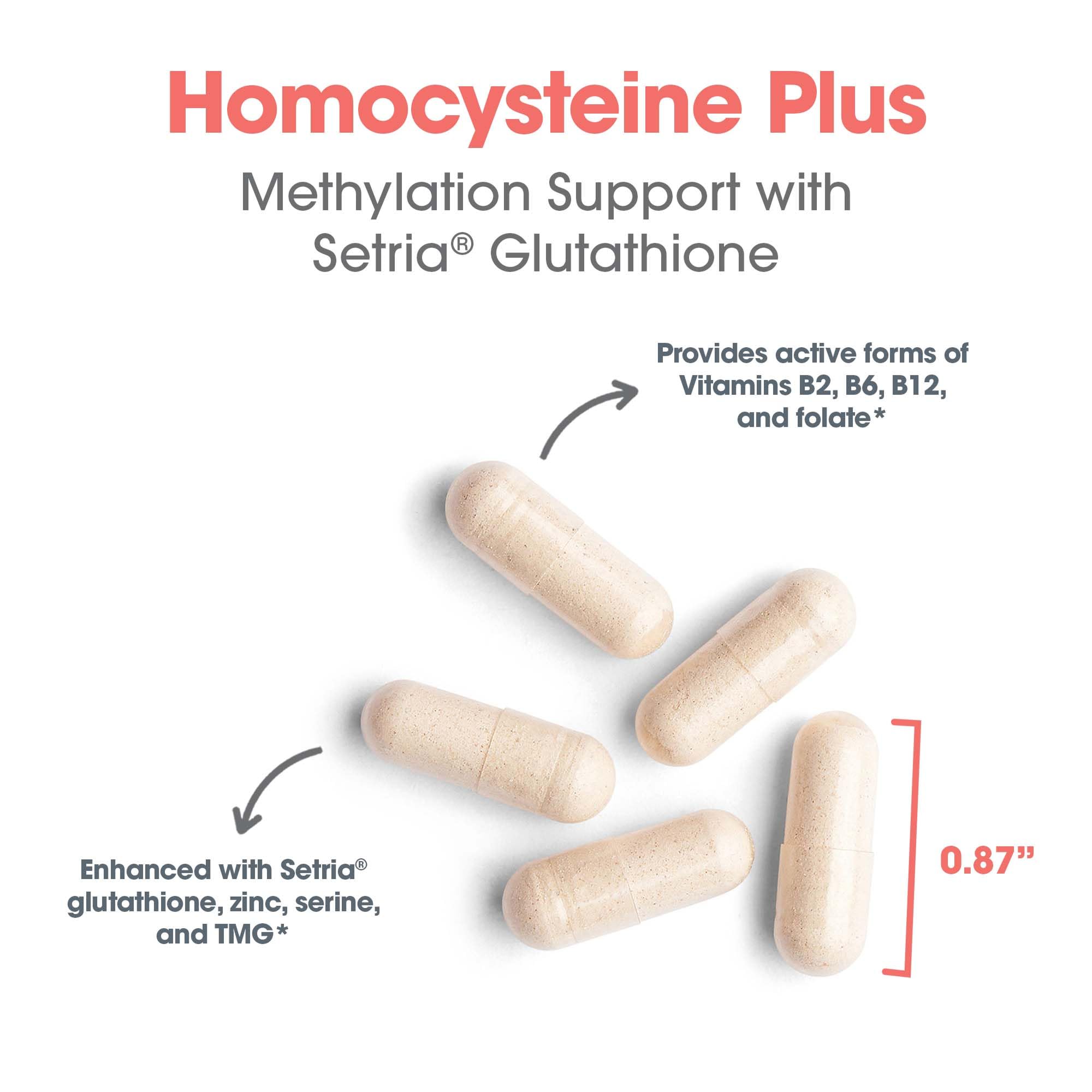 ARG Homocysteine Plus - Methylated B Vitamin Complex with Glutathione - Methylation & Cardiovascular Support - Hypoallergenic - 90 Servings - 90 Capsules