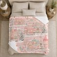 thumbnail image 5 of Festive Winter Village Scene Pink Snowy Houses Lamps, Festive Holiday Scene, Warm Flannel Blanket for Living Room and Reading Nook, Art Lovers Friendship Gift, Festive Home Decor, 5 of 9