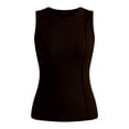 thumbnail image 3 of Women Solid Ribbed Knit Sleeveless Tank Top Casual Summer Camisole VestBlackL, 3 of 3