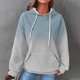 thumbnail image 2 of ShomPort Women Fall Hoodies Casual Long Sleeve Gradient Color Sweatshirt with Pocket Trendy, 2 of 6
