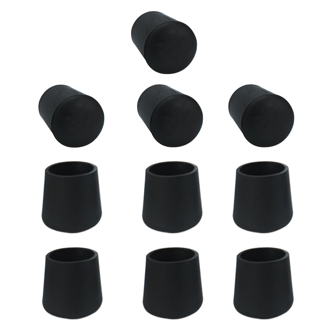 uxcell 30mm Dia Black PVC Rubber Round Cabinet Leg Insert Cover Protector