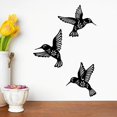 thumbnail image 4 of Decoración de pared de colibrí de pájaro de metal negro, 3 piezas de decoración de pared de colibrí de hierro forjado de 10,2 pulgadas, arte de pared de pájaro de metal para sala de estar de amantes, 4 of 5