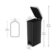 Better Homes & Gardens Slim Kitchen Trash Can, 10.5 Gallon Plastic Step Garbage Bin with Soft Close Lid, Black