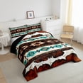 thumbnail image 3 of Castle Fairy Brown Teal Aztec Twin Comforter Sets,Bohemian Western Theme Bedding Set, 3 of 8