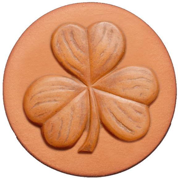 RYCRAFT 2" Round Cookie Stamp with Handle & Recipe Booklet--Shamrock