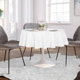 thumbnail image 3 of SHAR Round Tablecloth - 60 Inches - Water Resistant, Spill Proof, Washable Polyester, Decorative Fabric Table Cloth for Dining Table, Buffet and Camping, White, 3 of 4