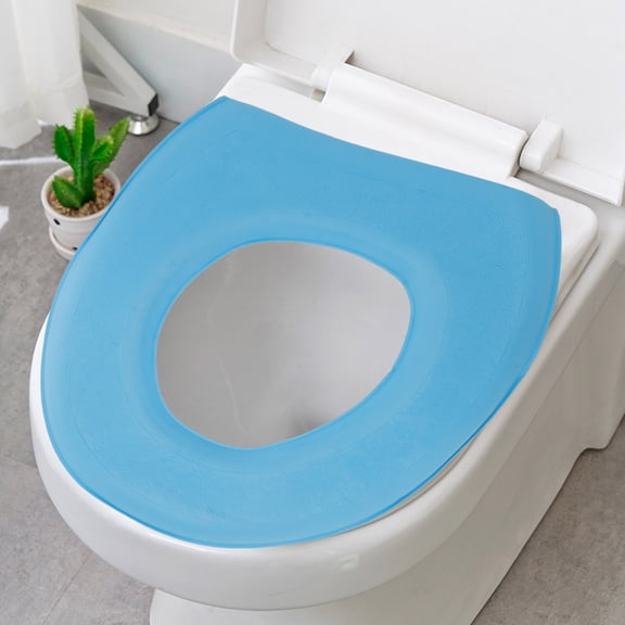 OFFIGAM Thick Soft Sky Toilet Seat Cushion Mat, Comfortable Warm Bathroom Accessory with Easy Installation for Seniors