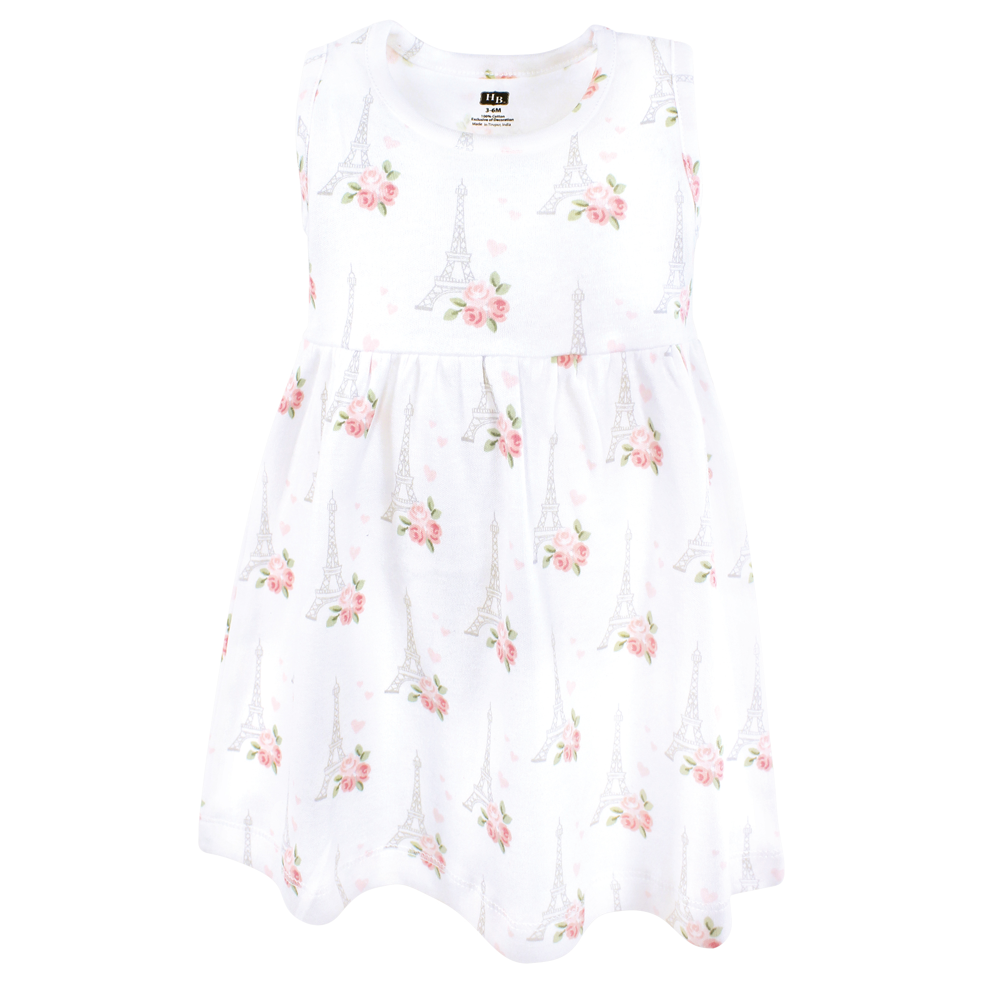 Hudson Baby Girls Cotton Dress and Cardigan Set, Bonjour Paris, 6-9 Months