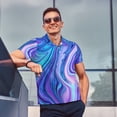thumbnail image 4 of Fotbe Swirl Blue And Purple Camiseta Polo de Golf para Hombre con Estampado – Camisa Deportiva Transpirable con Cuello Abotonado-Large, 4 of 6