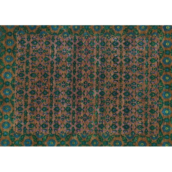 Ahgly Company Indoor Rectangle Abstract Light Blue Modern Area Rugs, 8' x 12'