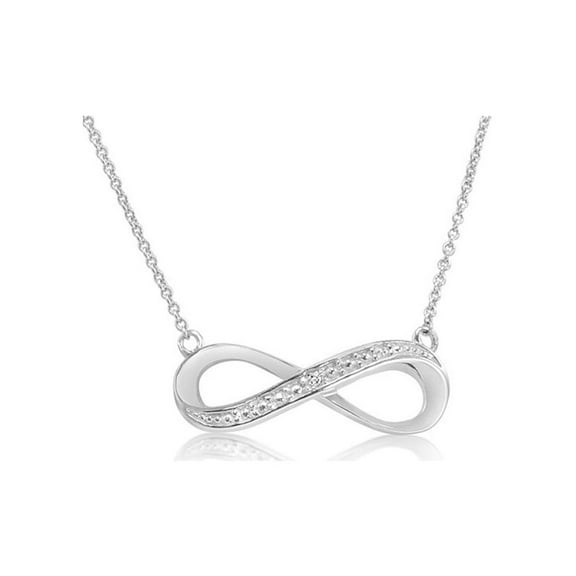 Amanda Rose Collection Diamond Infinity Necklace in Sterling SIlver - 18 inches long