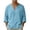 Light Blue, variant on Klisyaur Men's Cotton Linen Shirt Long Sleeve V Neck Lightweight Comfortable Casual Fashion Summer Tee