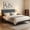 Dark Gray-X, variant on BSHTI Full Size Platform Bed Frame with Square Tufted Upholstered Headboard – Solid Wood Frame, 12 Wood Slats, Center Support Leg, Under-Bed Clearance, No Box Spring Needed