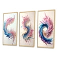 thumbnail image 3 of Designart "Swirling Multicolored Paint II" Modern Framed Wall Art Set Of 3 - Pink Abstract Spirals Frame Gallery Set For Office Decor, 3 of 6