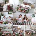 thumbnail image 5 of Merry Christmas Duvet Cover Set Queen Size, Cute Snowman Trees Gifts Snowflake Black Plaid 4 Piece Soft Microfiber Bedding Set with 1 Duvet Cover, 1 Flat Sheet, 2 Pillowcases, 5 of 9