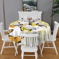 thumbnail image 2 of Yellow Butterfly Pattern Round Tablecloth 60"x60",Wrinkle Wipeable Table Cloth for Kitchen Dining Room Picnic Patio Party, 2 of 6