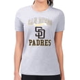 thumbnail image 4 of Women's G-III 4Her by Carl Banks Heather Gray San Diego Padres Super-Slim Fit Lightweight Team Logo Graphic T-Shirt, 4 of 5