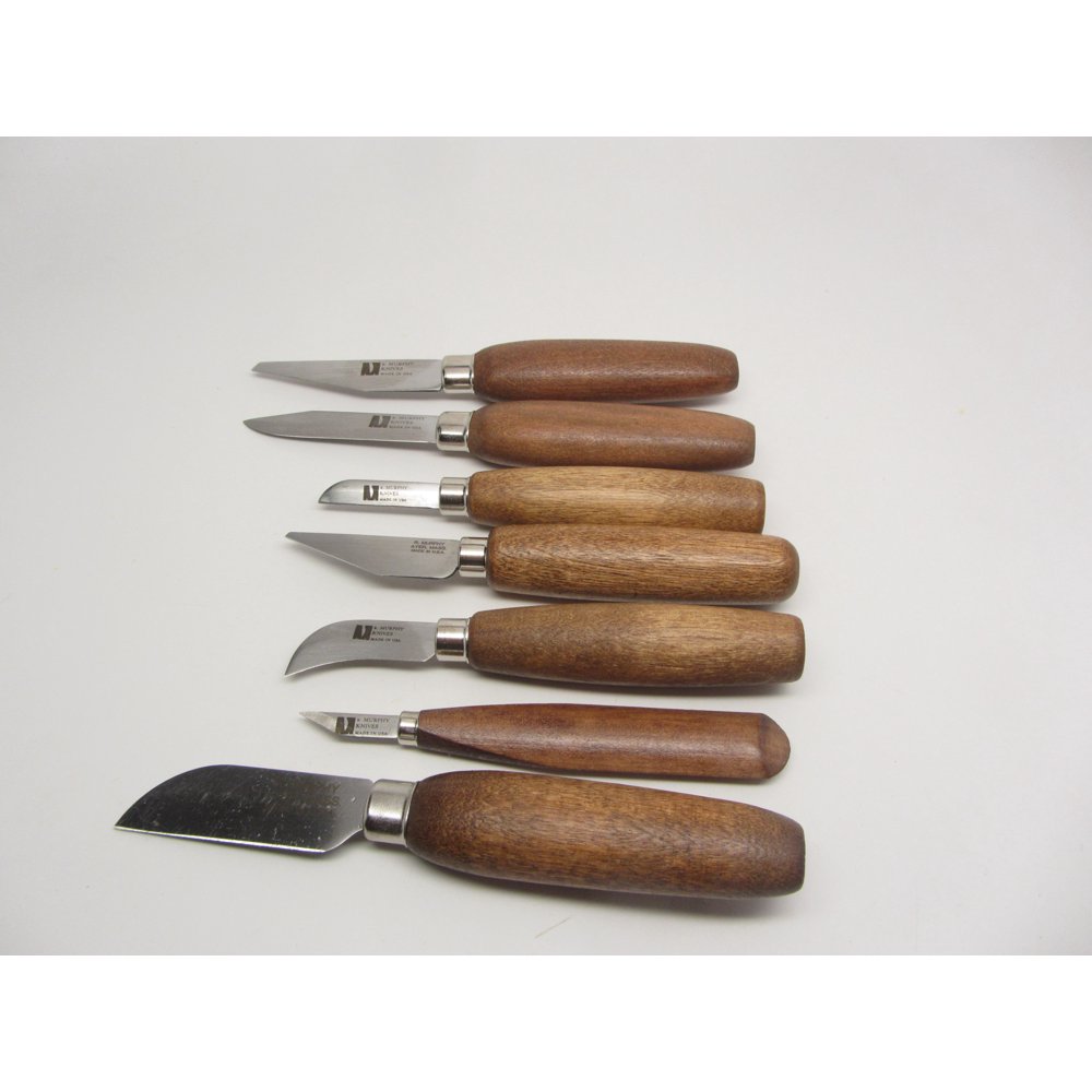 R Murphy 7 Piece Complete Shoe Knife Craft Wood Carving Set Bundle