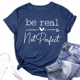 thumbnail image 4 of WEIYLL T-Shirts pour Femmes Manches Courtes Imprimé Lettre Bleu Tops Tailles m, 4 of 4