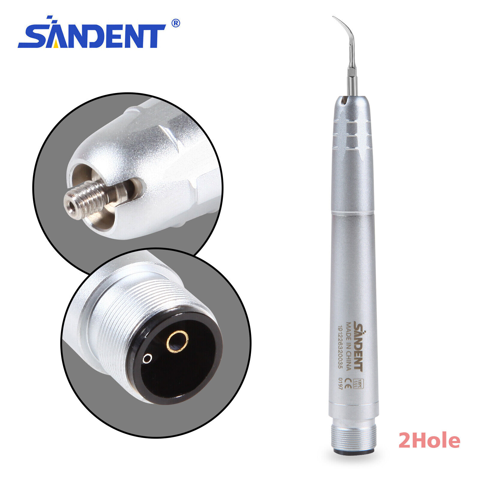 NSK Style Dental Ultrasonic Air Perio Scaler Handpiece Hygienist 2-Hole + 3 Tips