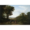 thumbnail image 2 of Claude Lorrain 24x17 Black Ornate Framed Double Matted Museum Art Print Titled: Villagers Dancing (1630s), 2 of 5