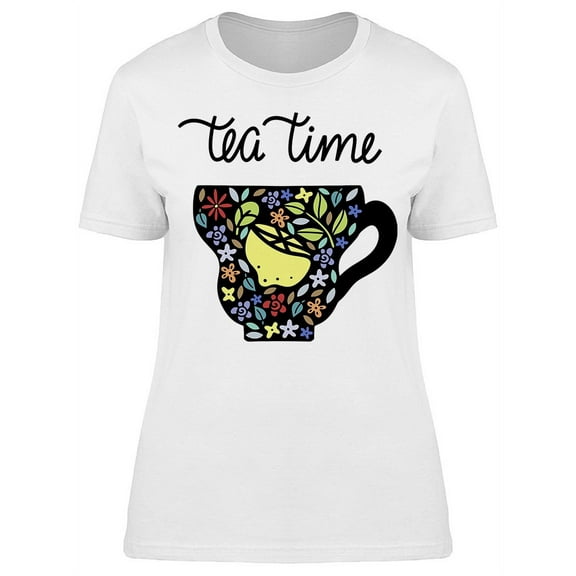 Tea Time Big Doodles In Cup T-Shirt Women -Image by Shutterstock, Female Medium