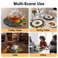 thumbnail image 2 of Yellow Sunflowers Round 13 Inch Placemats Set of 4, Farmhouse Floral Rustic Leaves Dark Grey HeatResistant Non Slip Place Mats for Dining Table, Wipeable Braided Kitchen Table Mats for Housewarming, 2 of 9
