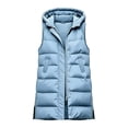 thumbnail image 6 of Edvintorg Womens Long Puffer Vest Hooded Sleeveless Waistcoat Winter Quilted Coats Warm Zip up Padded Outerwear Plus Size Womens Clothing, 6 of 6
